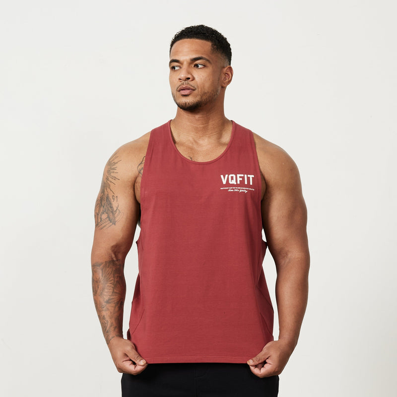 Vanquish VQFIT Distressed Print Brick Red Tank 1枚目の画像