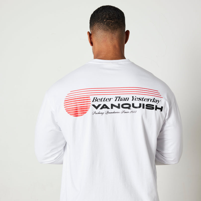 Vanquish White Athletics Division Oversized Long Sleeve T Shirt 1枚目の画像