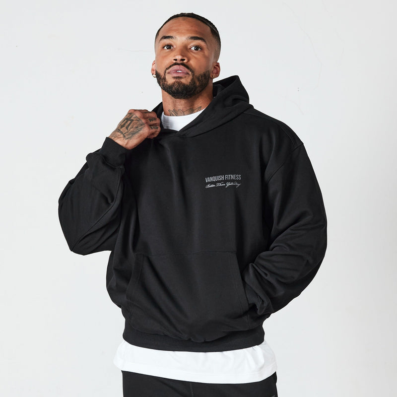 Vanquish Black Signature Collection Oversized Pullover Hoodie 1枚目の画像