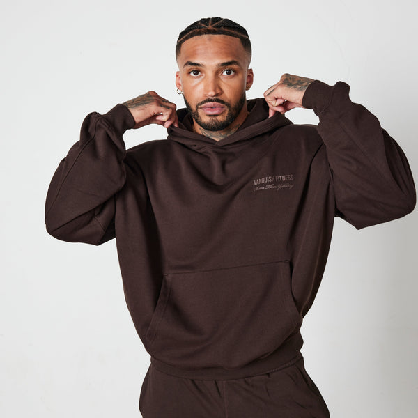 Vanquish Coffee Brown Signature Collection Oversized Pullover Hoodie 1枚目の画像