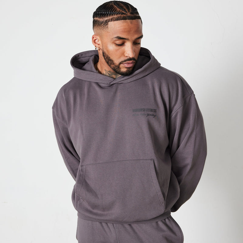 Vanquish Dark Grey Signature Collection Oversized Pullover Hoodie 1枚目の画像