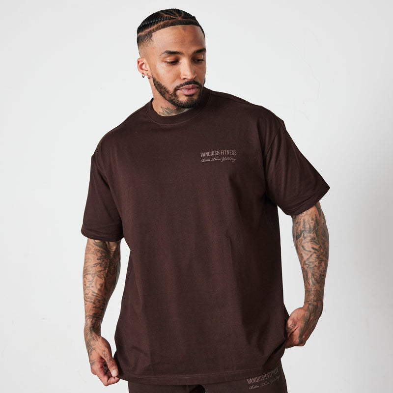 Vanquish Coffee Brown Signature Collection Oversized T Shirt 1枚目の画像