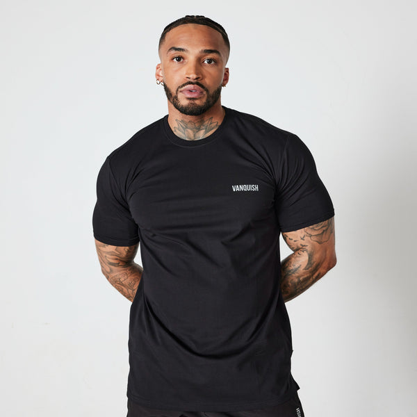 Vanquish Essential Black Reflective Slim Fit Short Sleeve T Shirt 1枚目の画像