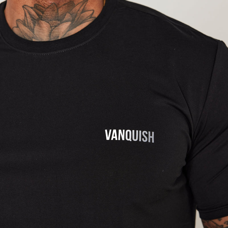 Vanquish Essential Black Reflective Slim Fit Short Sleeve T Shirt 2枚目の画像