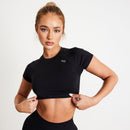 Vanquish Elevate Seamless Black Cap Sleeve Cropped T Shirt 1枚目の画像