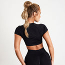 Vanquish Elevate Seamless Black Cap Sleeve Cropped T Shirt 4枚目の画像