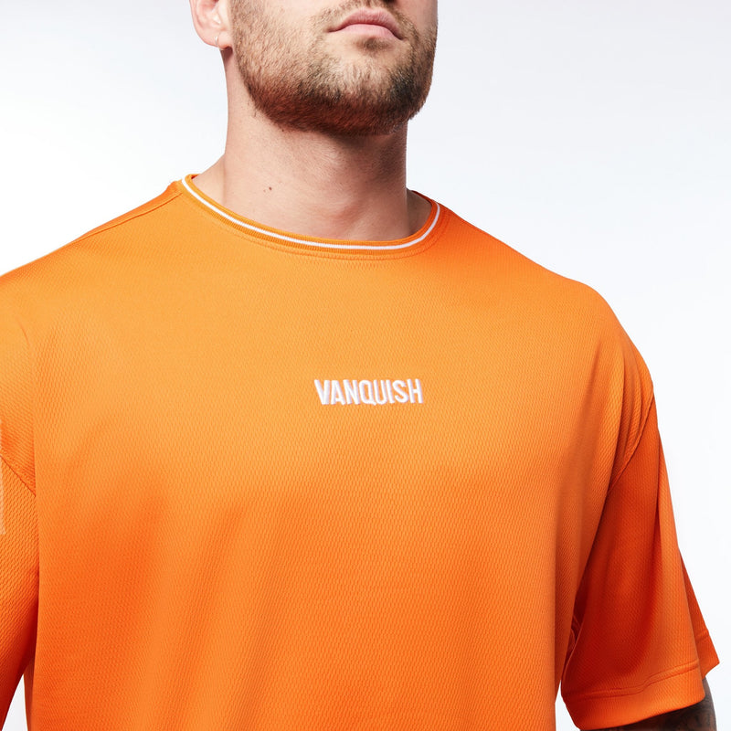 VANQUISH FITNESS Throwbackモデル オレンジ オーバーサイズ Tシャツ 国内発送 2枚目の画像
