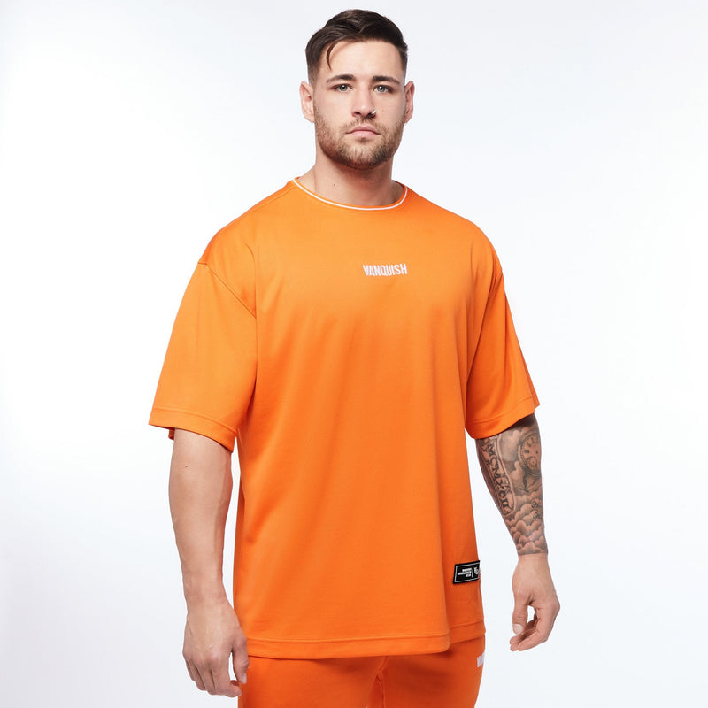 VANQUISH FITNESS Throwbackモデル オレンジ オーバーサイズ Tシャツ 国内発送 1枚目の画像