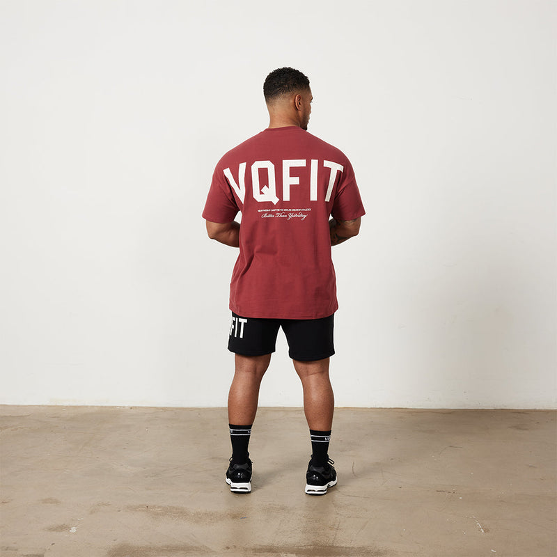 Vanquish VQFIT Distressed Print Brick Red Oversized T Shirt 6枚目の画像