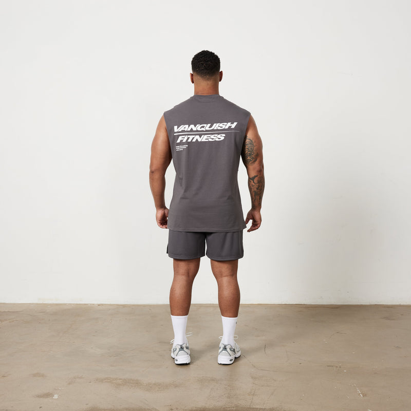 Vanquish Speed Charcoal Grey Oversized Sleeveless T Shirt 4枚目の画像