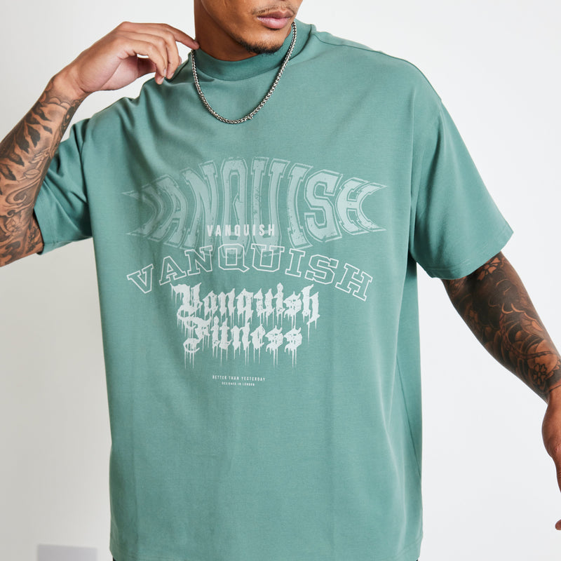 Vanquish TSP Olive Green Metal Oversized T Shirt 2枚目の画像