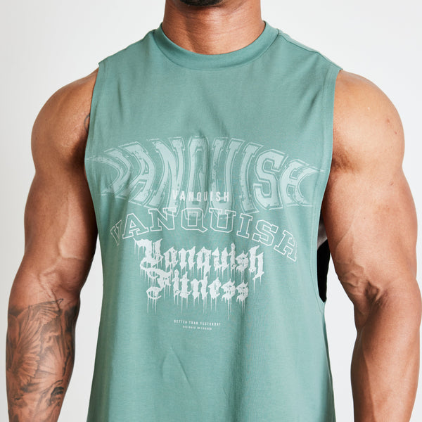 Vanquish TSP Olive Green Metal Sleeveless T Shirt 1枚目の画像