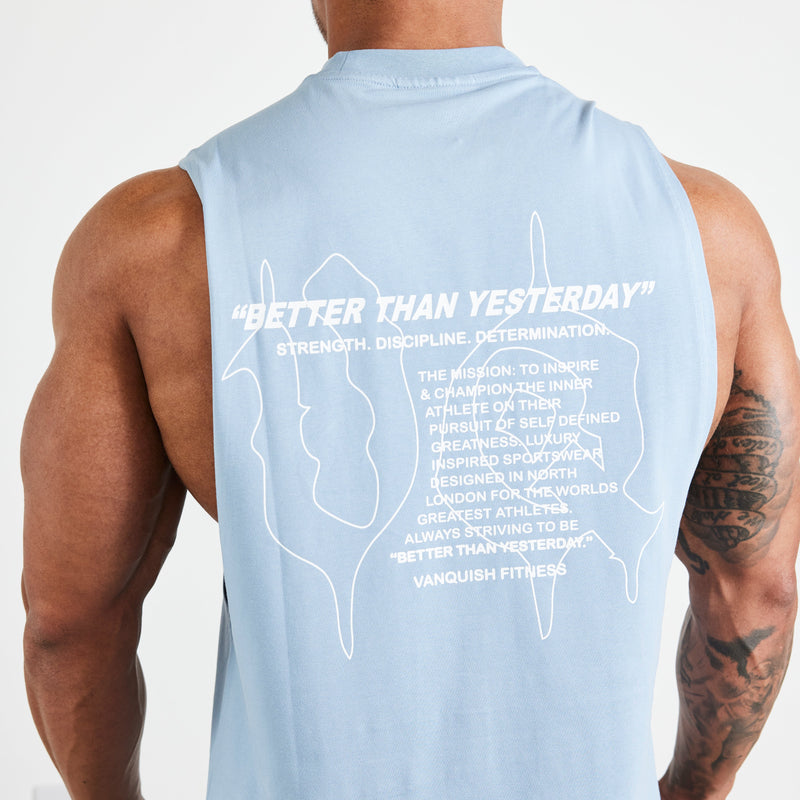 Vanquish TSP Light Blue Determination Sleeveless T Shirt 1枚目の画像