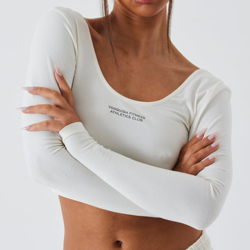 Vanquish Athletics Club Marshmallow Cropped Long Sleeve T Shirt 4枚目の画像