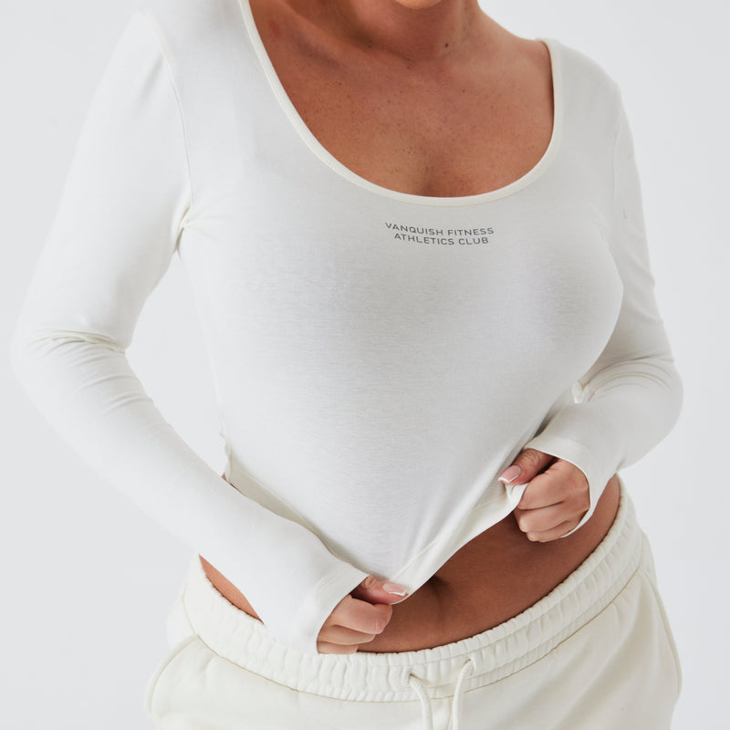 Vanquish Athletics Club Marshmallow Cropped Long Sleeve T Shirt 3枚目の画像