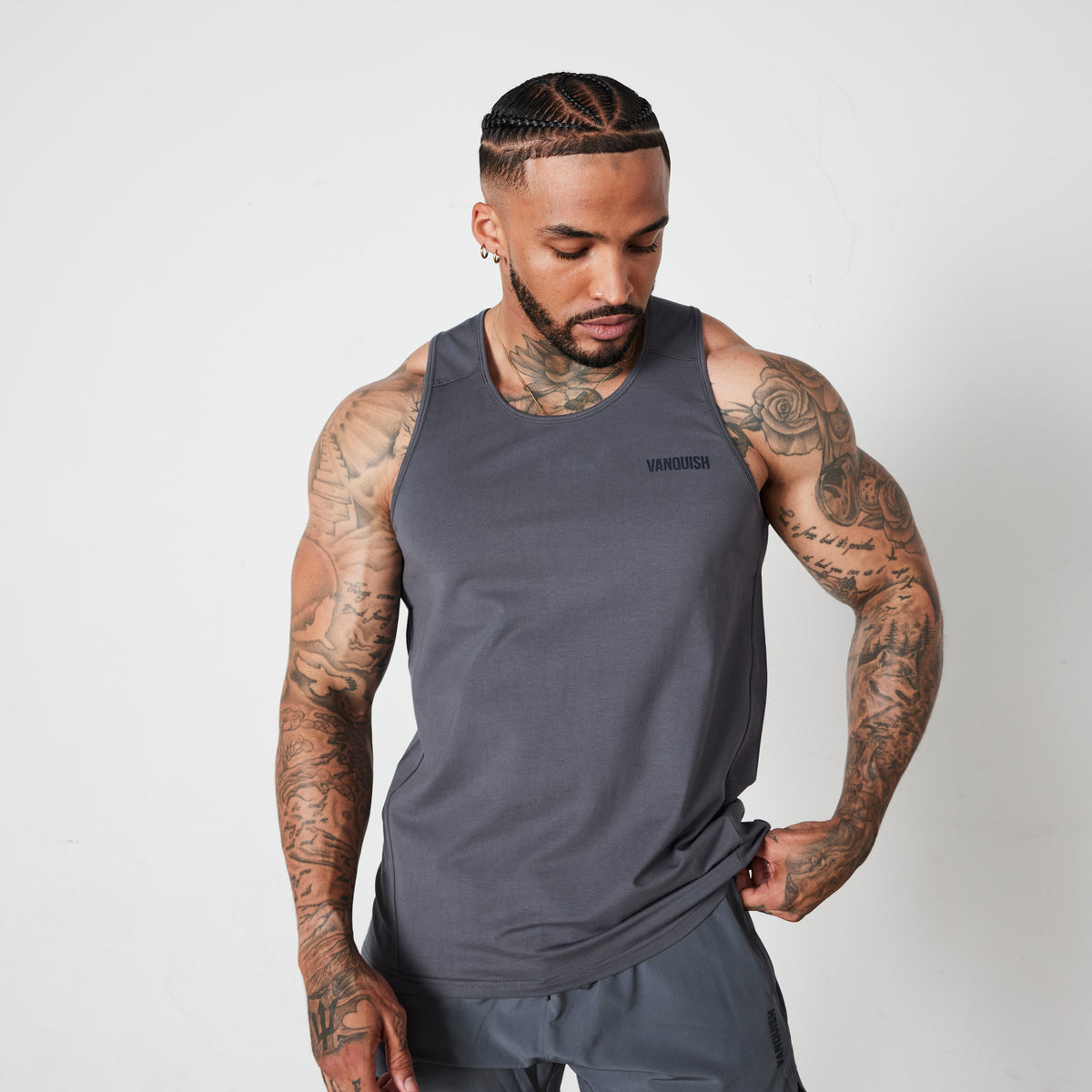Vanquish Essential Denim Blue Regular Fit Tank Top 1枚目の画像