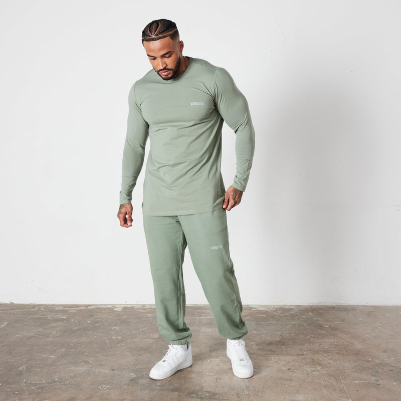 Vanquish Essential Green Slim Fit Long Sleeve T Shirt 5枚目の画像