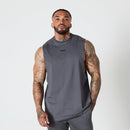 Vanquish Essential Denim Blue Oversized Sleeveless T Shirt 1枚目の画像