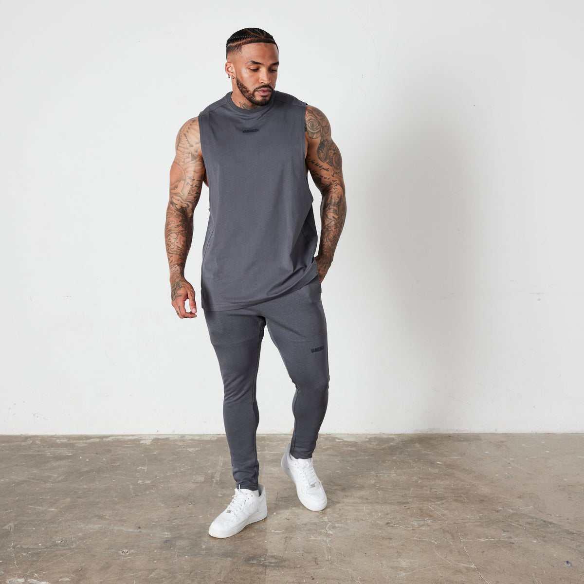 Vanquish Essential Denim Blue Tapered Fit Sweatpants 5枚目の画像
