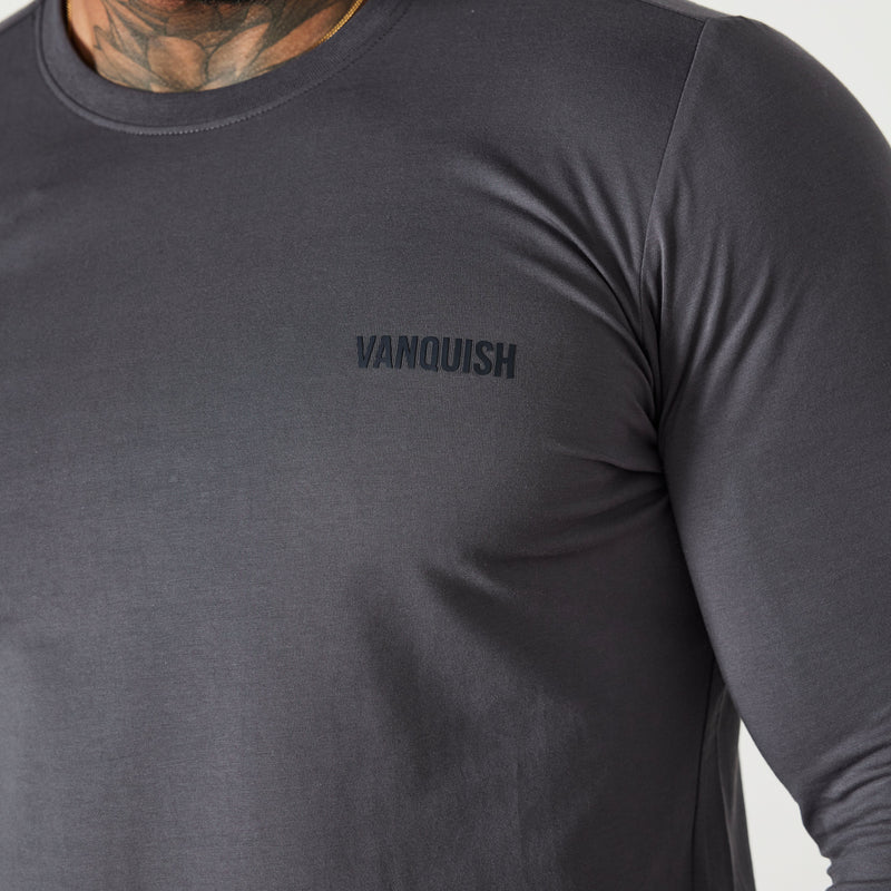 Vanquish Essential Denim Blue Slim Fit Long Sleeve T Shirt 2枚目の画像