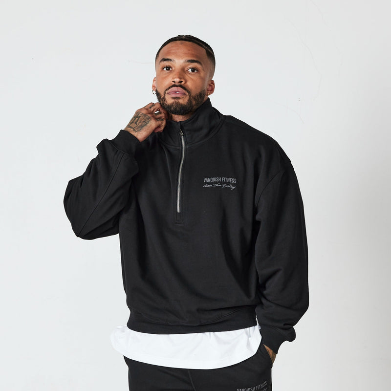 Vanquish Black Signature Collection Quarter Zip Sweater 1枚目の画像