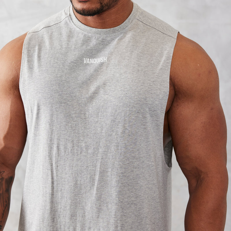 Vanquish Essential Grey Oversized Sleeveless T Shirt 2枚目の画像