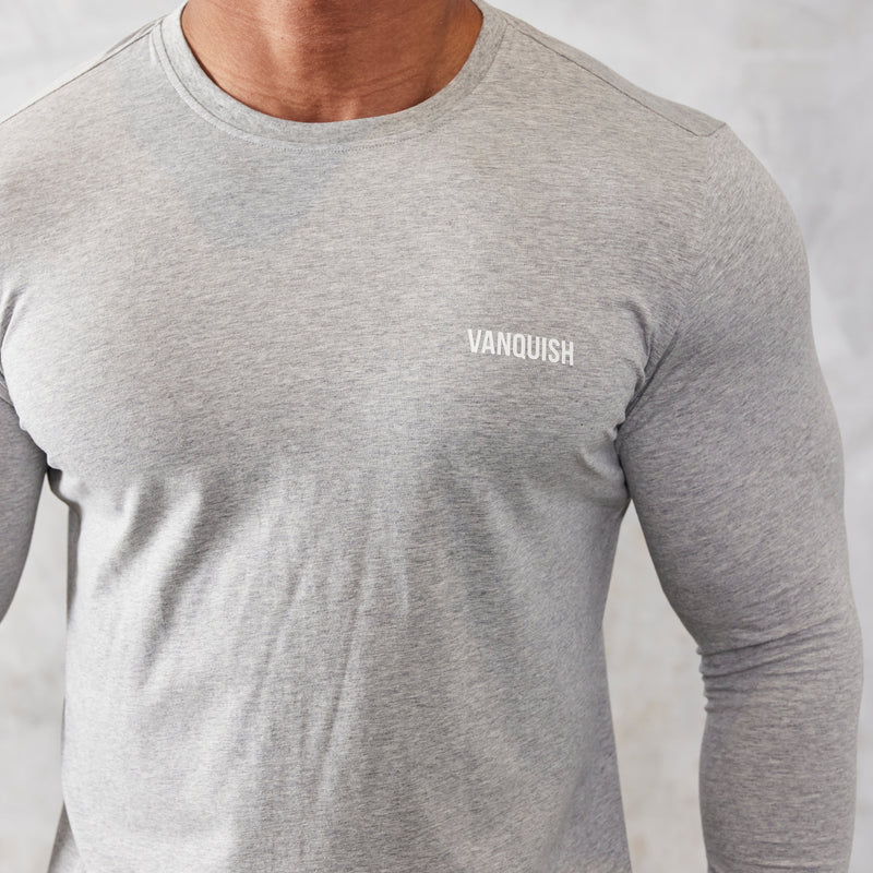 Vanquish Essential Grey Slim Fit Long Sleeve T Shirt 2枚目の画像