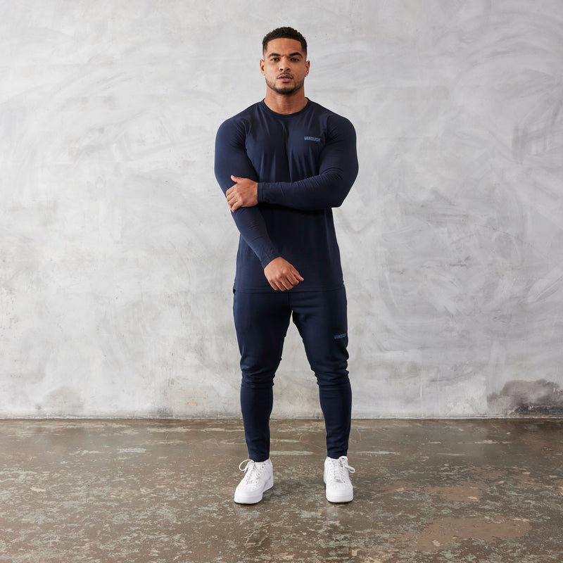 Vanquish Essential Navy Blue Slim Fit Long Sleeve T Shirt 1枚目の画像