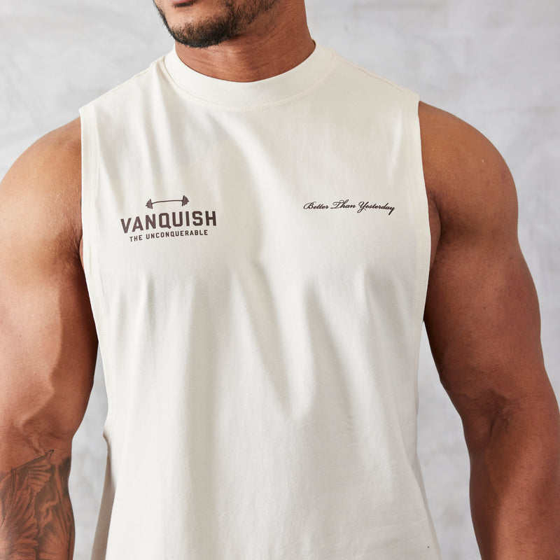Vanquish Vintage White Unconquerable Oversized Sleeveless T Shirt 6枚目の画像