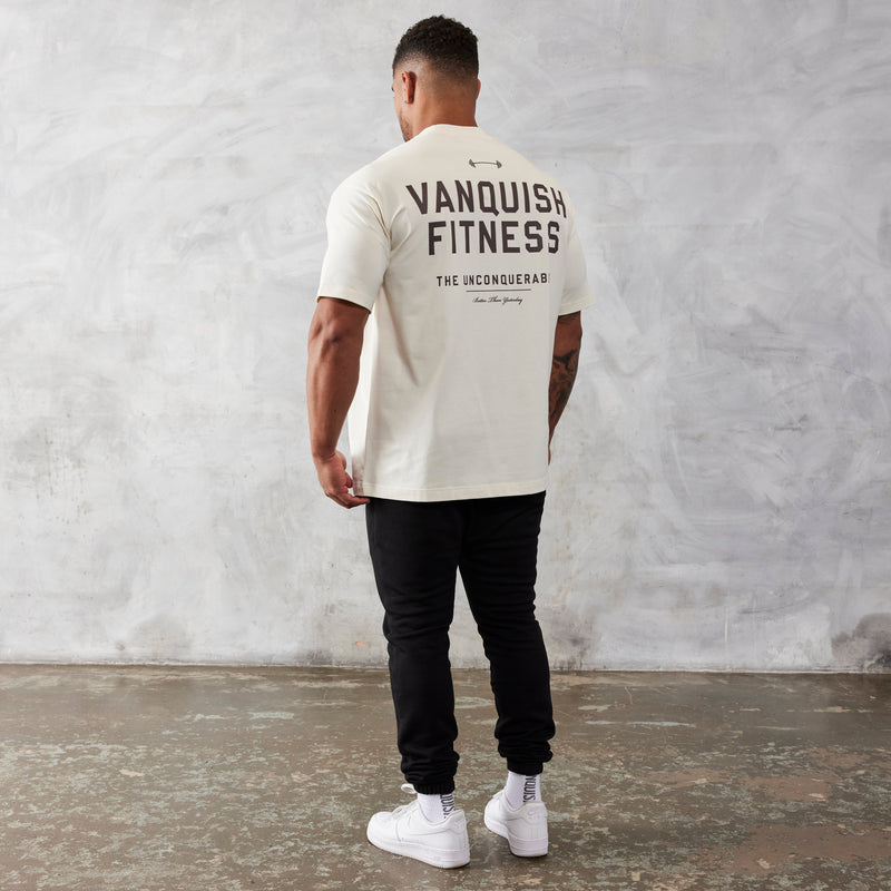 VANQUISH FITNESS Unconquerableモデル オーバーサイズ Tシャツ ヴィンテージホワイト 国内発送 3枚目の画像