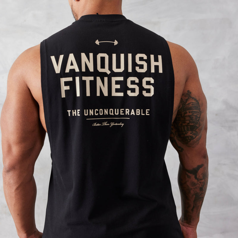 Vanquish Black Unconquerable Oversized Sleeveless T Shirt 3枚目の画像