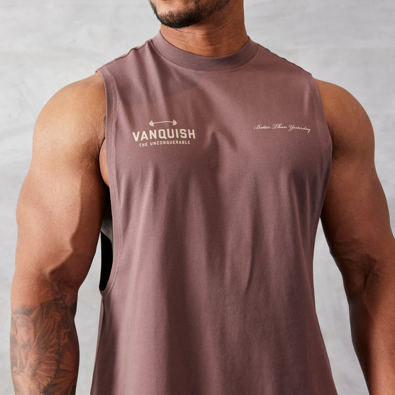 Vanquish Brown Unconquerable Oversized Sleeveless T Shirt 2枚目の画像