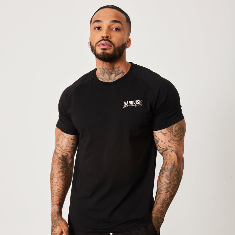 Vanquish BTY Black Slim Fit Raglan T Shirt 1枚目の画像