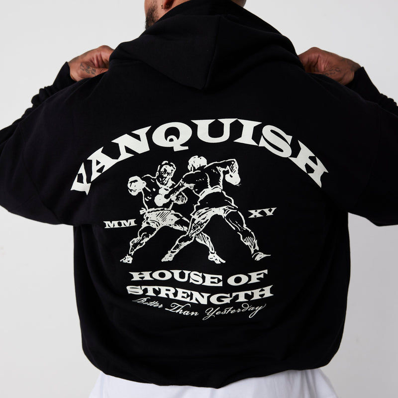 Vanquish TSP Black House Of Strength Oversized Pullover Hoodie 1枚目の画像