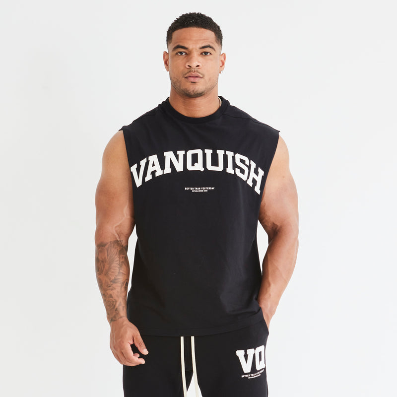 Vanquish Black Varsity Oversized Sleeveless T Shirt 2枚目の画像
