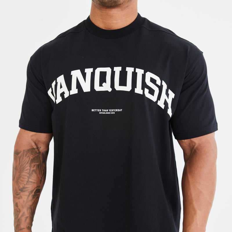 Vanquish Black Varsity Oversized T Shirt 1枚目の画像