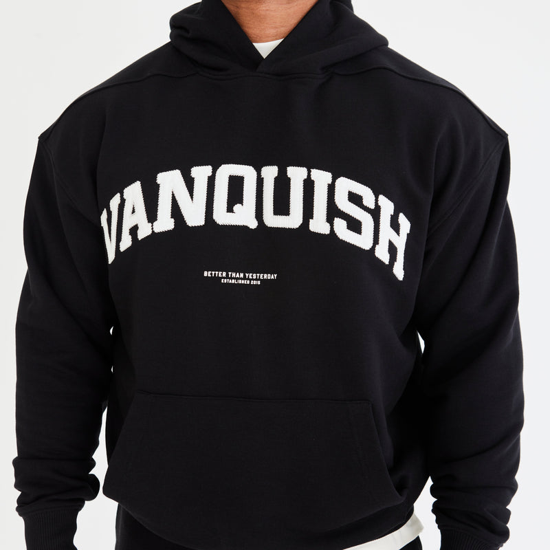 Vanquish Black Varsity Oversized Pullover Hoodie 2枚目の画像