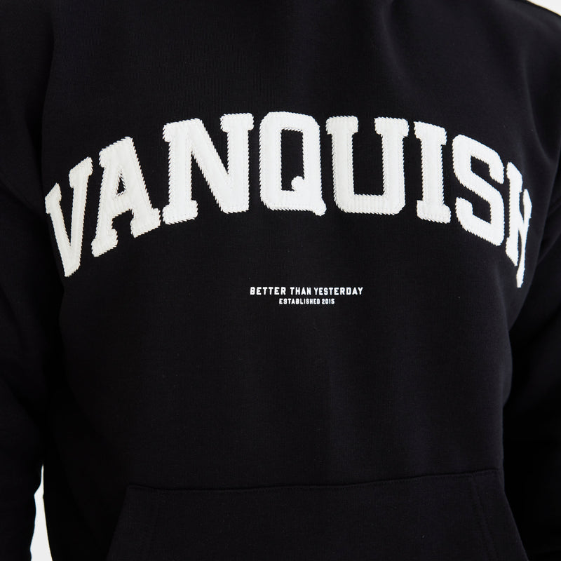 VANQUISH FITNESS Varsityモデル オーバーサイズ プルオーバーフーディ ブラック 国内発送 3枚目の画像