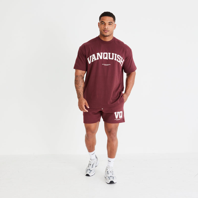 Vanquish Dark Burgundy Varsity Oversized T Shirt 3枚目の画像