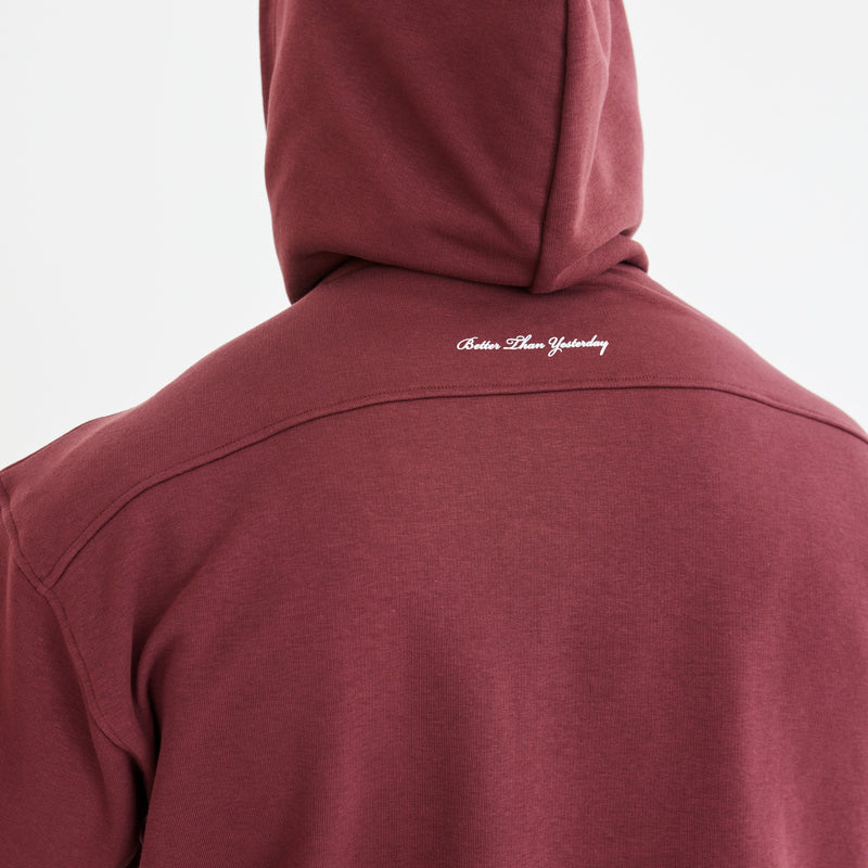 Vanquish Dark Burgundy Varsity Oversized Pullover Hoodie 4枚目の画像