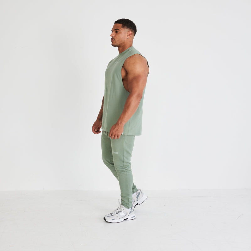 Vanquish Essential Green Oversized Sleeveless T Shirt 3枚目の画像