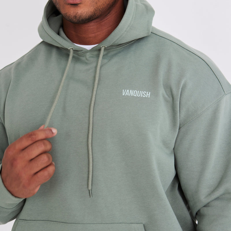 Vanquish Essential Green Oversized Pullover Hoodie 1枚目の画像