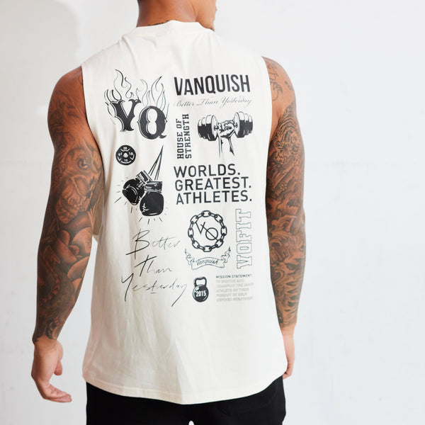 Vanquish TSP Vintage White Multi Print Sleeveless T Shirt 2枚目の画像