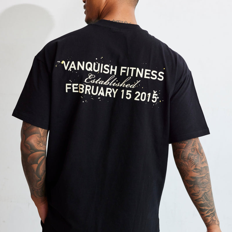 VANQUISH FITNESS TSPモデル ブラック バースデー限定デザイン オーバーサイズTシャツ 国内発送 1枚目の画像