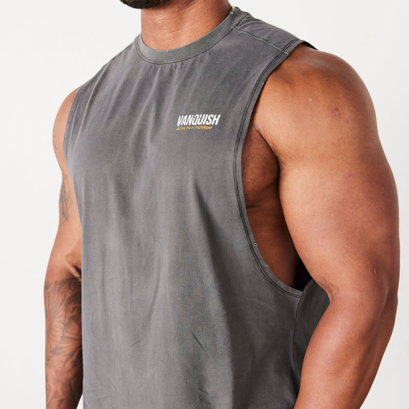 Vanquish Washed Black Sleeveless T Shirt 3枚目の画像
