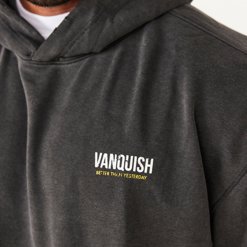 VANQUISH FITNESS Washedモデル ブラック オーバーサイズ プルオーバー パーカー 国内発送 3枚目の画像