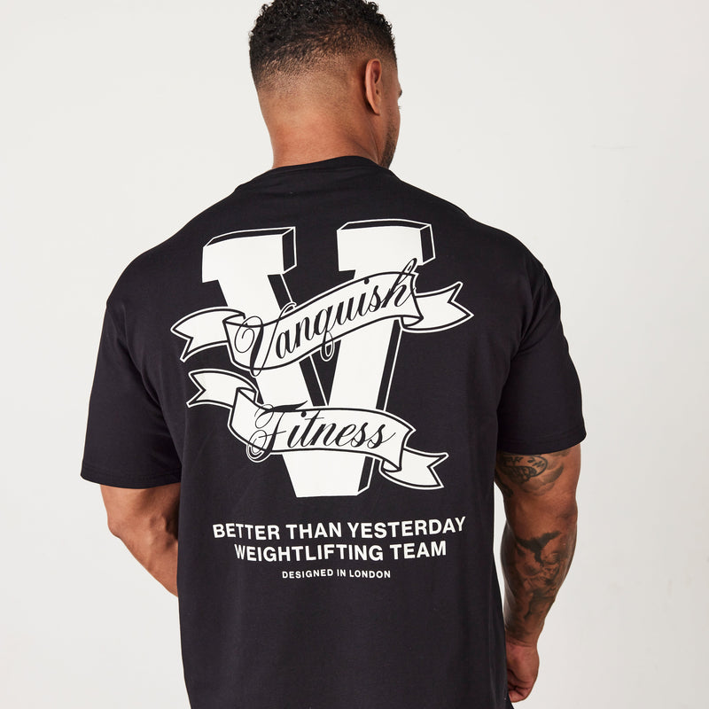 Vanquish TSP Black Weightlifting Team Oversized T Shirt 1枚目の画像