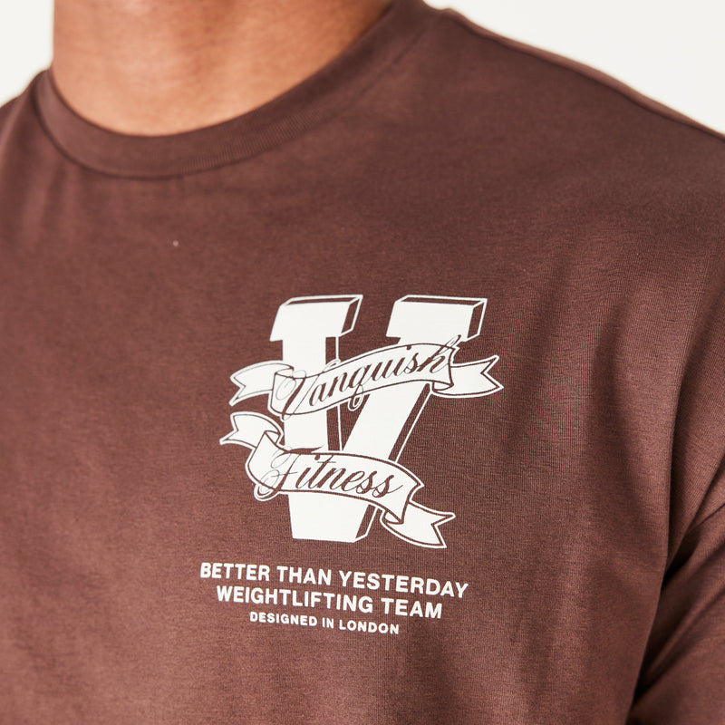 Vanquish TSP Coffee Brown Weightlifting Team Oversized T Shirt 2枚目の画像