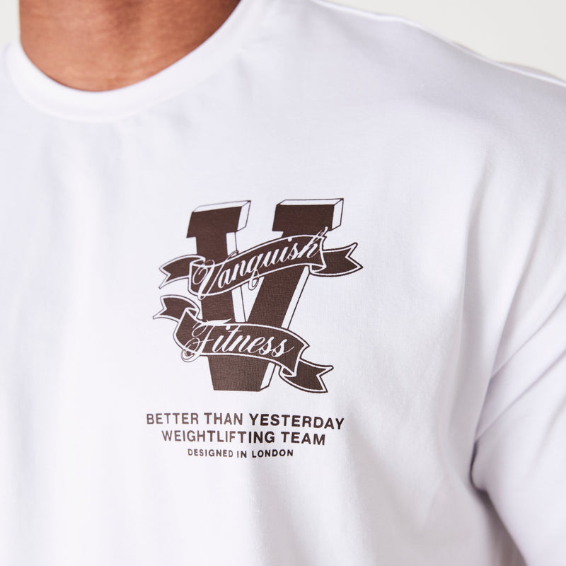Vanquish TSP White Weightlifting Team Oversized T Shirt 2枚目の画像