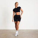 Vanquish Elevate Seamless Black Cap Sleeve Cropped T Shirt 5枚目の画像